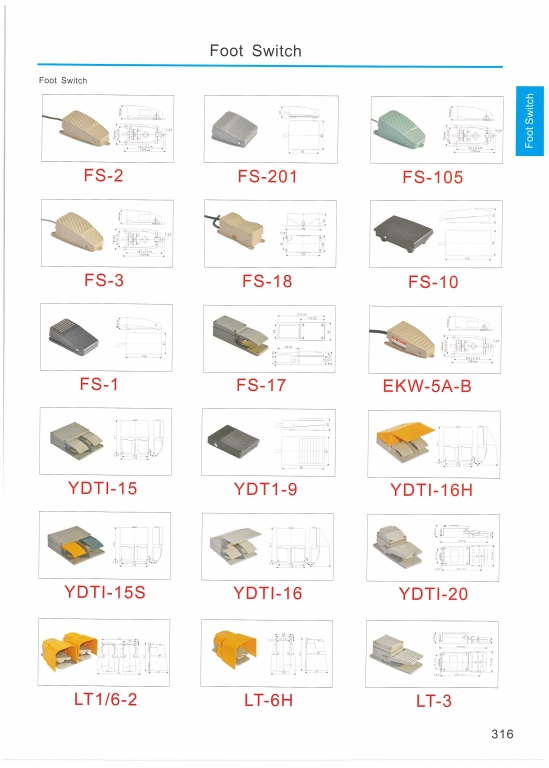 Foot/limit/micro switch หน้า 316-322 สอบถามราคาก่อนสั่ง