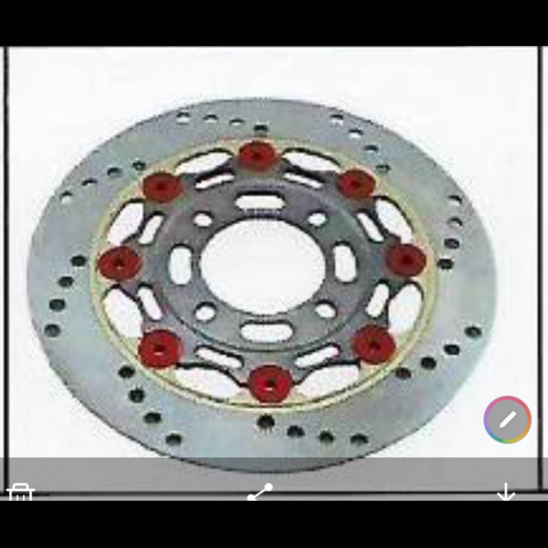 จานดิสเบรค KW 8 หมุด JDB-K63 รุ่น PCX  MSX WAVE-110 I 220 MM ไส้สีเทา หมุดแดง