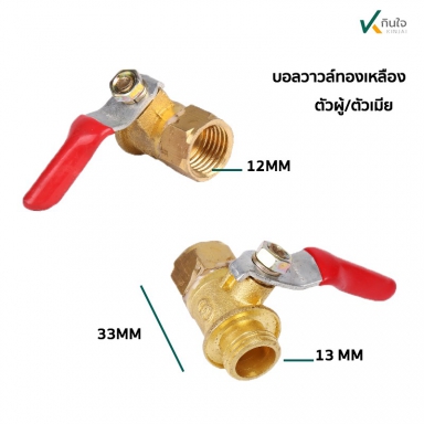 บอลวาวล์ทองเหลือง ผู้-เมีย (A-10)	 อะไหล่พ่นยา 3 สูบ