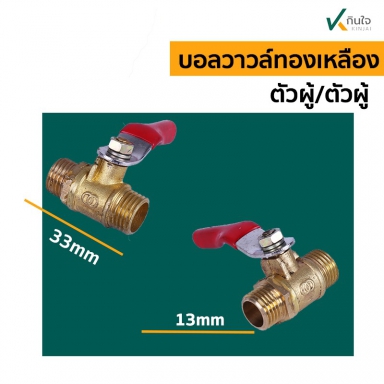  บอลวาวล์ทองเหลือง เกลียว นอก-นอก  (A-15)	 อะไหล่พ่นยา 3 สูบ