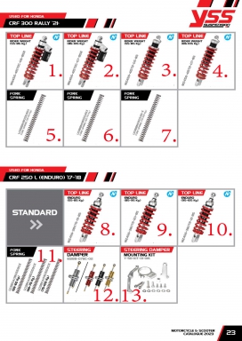 โช๊ค YSS USED FOR HONDA CRF-300 / CRF-250