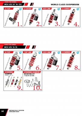 โช๊ค YSS USED FOR HONDA MSX 125 SF 16-20  /  MSX 125 13-15