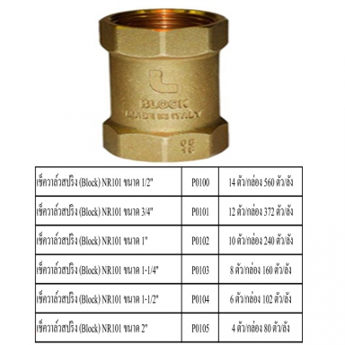 เช็ควาล์วสปริง มีหลายขนาด ราคาขายต่อกล่อง