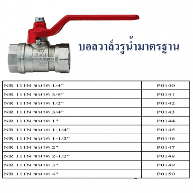 บอลวาล์วรูน้ำมาตรฐาน มีหลายขนาด ราคาขายต่อกล่อง สินค้าได้ตามรูป