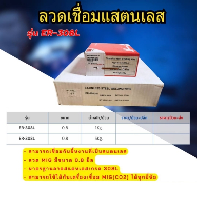 ลวดเชื่อมสแตนเลส ER-308L ขนาด0.8