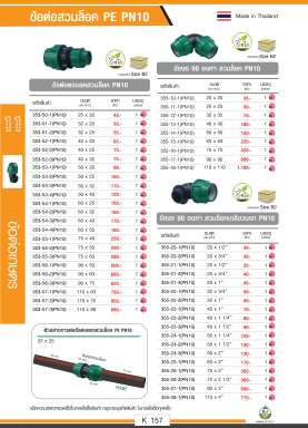 ข้อต่อสวมล็อก PE PN10 รายละเอียดสินค้าตามรูปภาพ