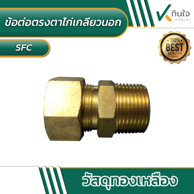 ข้อต่อตรง ตาไก่เกลียวนอก (ฺBrass fittings)