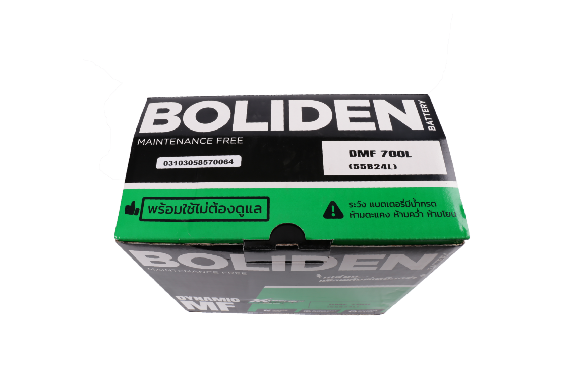 แบตเตอรี่รถเก๋ง(12V13P)BOLIDEN กล่อง